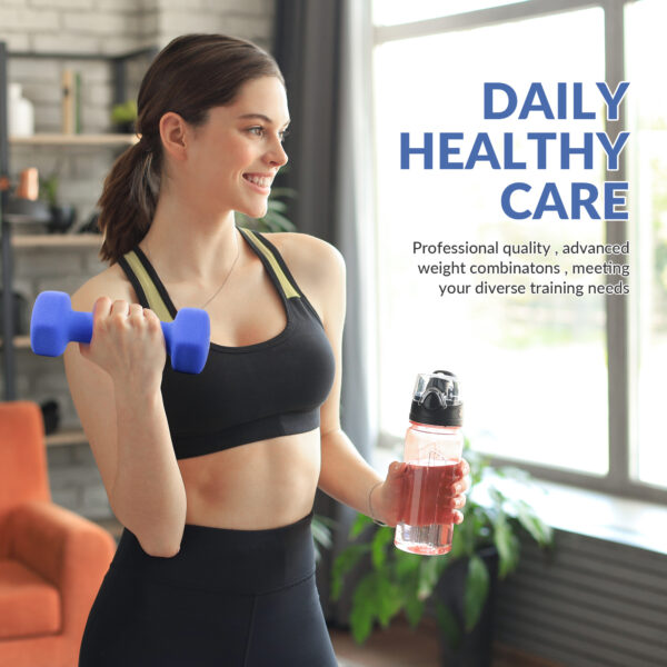 BalanceFrom Professional Fitness Dumbbell Set (2/3/5 lbs or 3/5/8 lbs optional) with storage rack - cast iron core + Neoprene non-slip coating, hexagonal anti-roll design, suitable for strength training, portable for home travel - Image 24