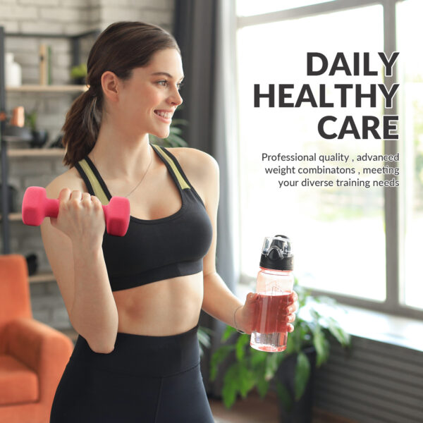 BalanceFrom Professional Fitness Dumbbell Set (2/3/5 lbs or 3/5/8 lbs optional) with storage rack - cast iron core + Neoprene non-slip coating, hexagonal anti-roll design, suitable for strength training, portable for home travel - Image 30