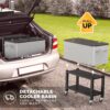 VINGLI Patio Cooler, Rolling Ice Chest on Wheels, Portable Patio Party Bar Drink Cooler Cart, with Shelf, Beverage Pool with Bottle Opener,Water Pipe