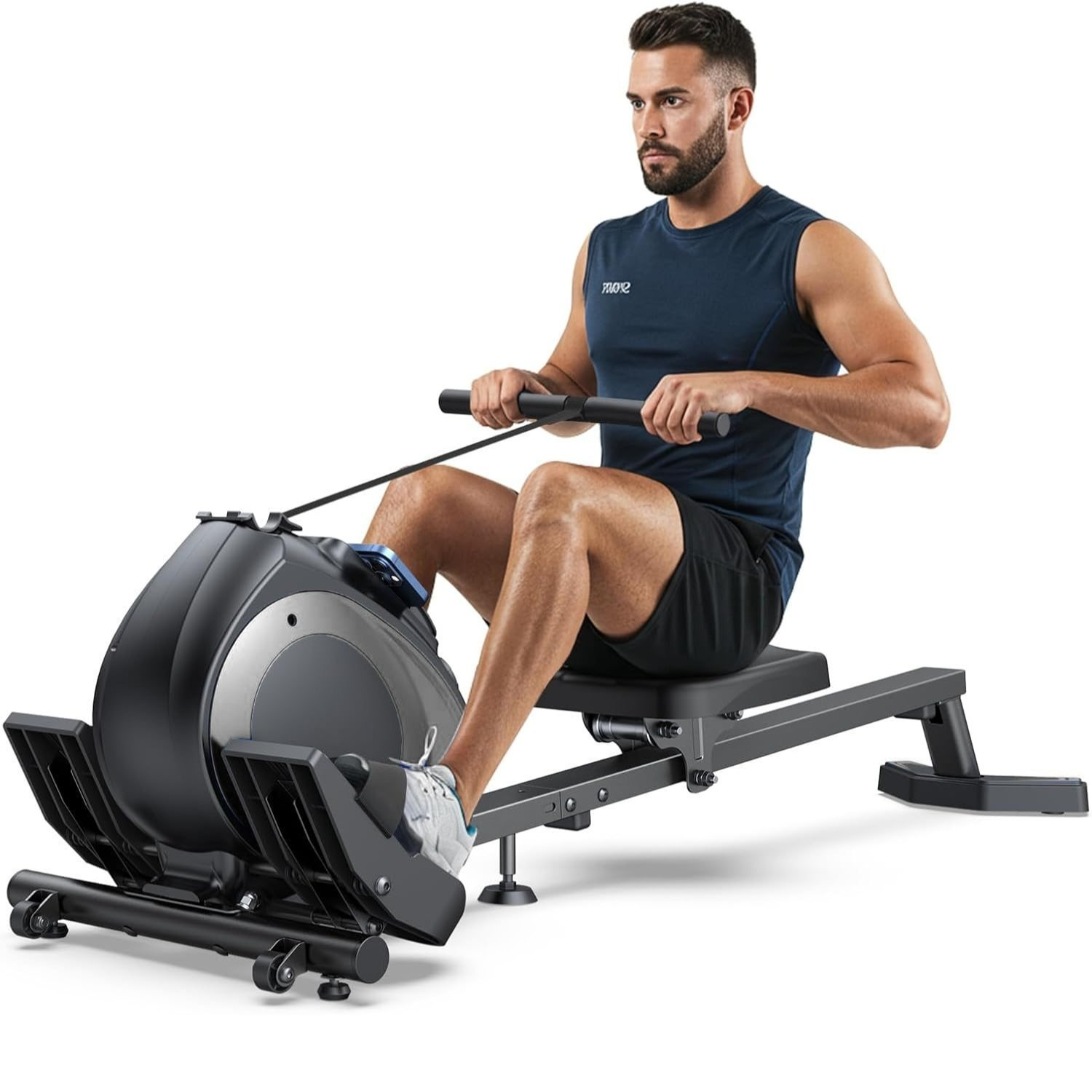 Rowing Machines,Magnetic Rowing Machine for Home Adjustable Resistance 8-Speeds, for Leg and Butt Toning,LED Display,Supports Up to 265 LBS Foldable Design for Easy Storage - Image 2