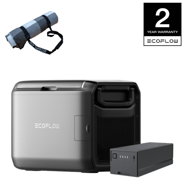EcoFlow PicnicMat and GLACIER Classic 35L Portable Fridge Freezer with Extra Battery (Separate Shipment), 43H Cooling Car Refrigerator, Battery Powered with App Control, 6 Charging Options, Fast&Quiet Electric Cooler for Camping, RV