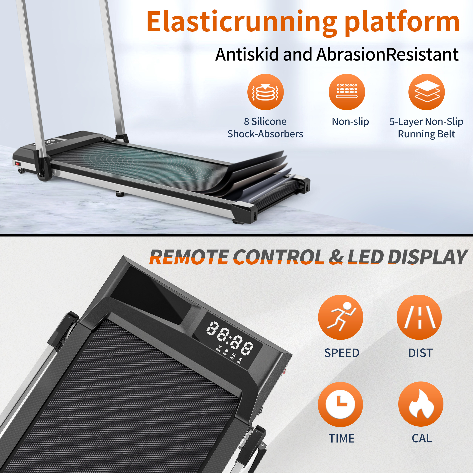 Treadmills, 3 in 1 Portable Treadmill and Walking Pad, with Incline for Home/Office, Remote Control and LED Display - Image 32