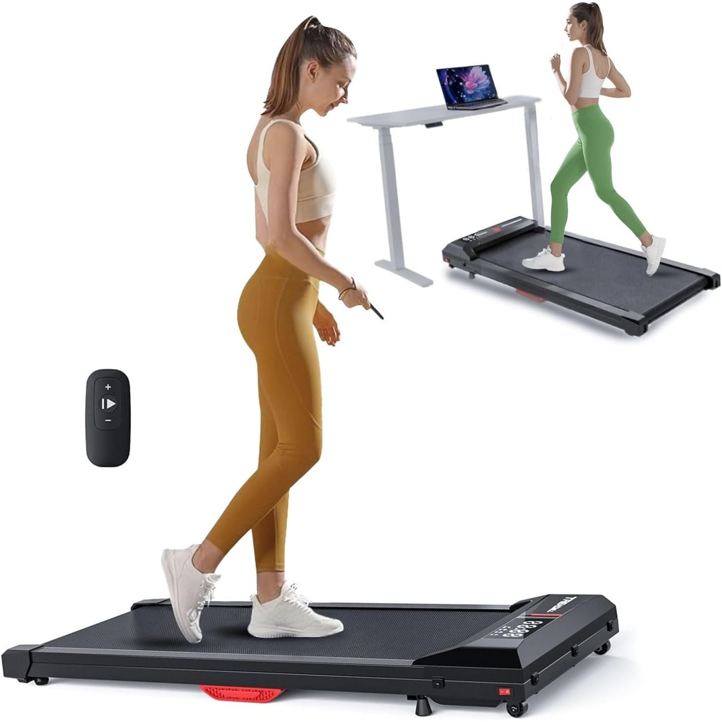 Treadmills, 3 in 1 Portable Treadmill and Walking Pad, with Incline for Home/Office, Remote Control and LED Display - Image 3
