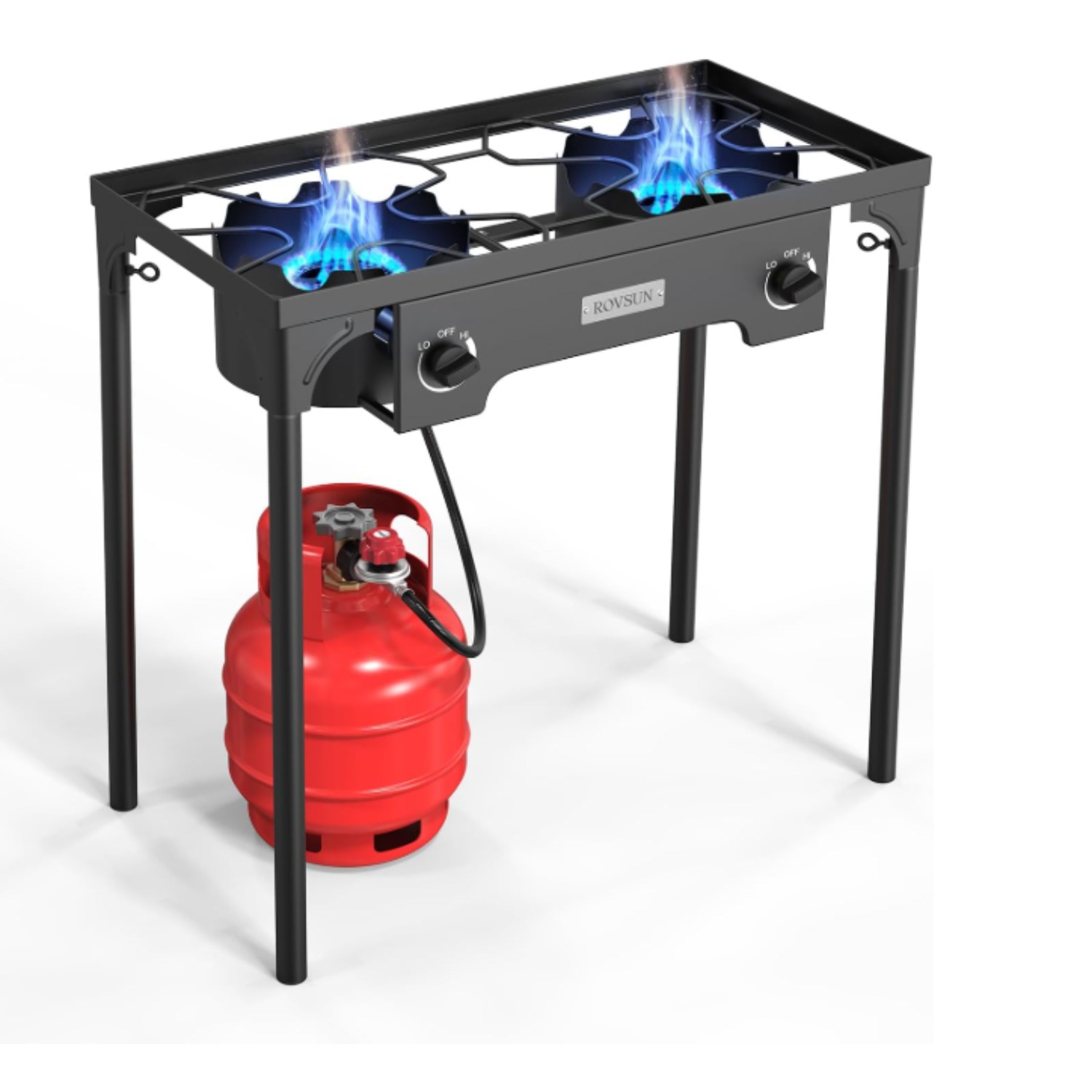 2 Burner Outdoor Propane Gas Stove 150, 000 BTU High Pressure Stand Cooker for Backyard Cooking Camping Home Brewing Canning Turkey Frying, 20 PSI Regulator - Image 7
