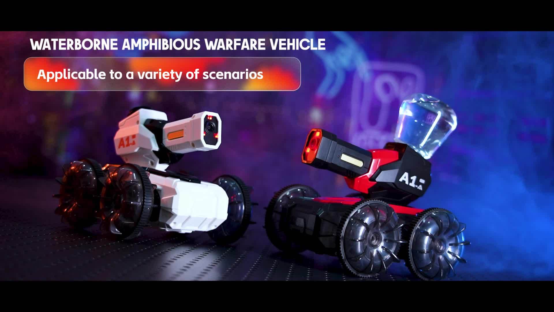 A Super Cool Remote Control Battle Car Amphibious Shooting Tank Waterproof Water Electric Toy Suitable for Children to Fight And Play Rotating Off-road Climbing Car - Image 11