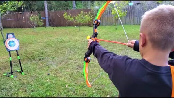 VATOS 2 Pack Bow and Arrow Toy for 5 6 7 8 9 10 11 Year Old Boys Girls, Light Up Archery Toy With Cup Suction Standing Target & 29 IN Dart Board, Indoor Outdoor Activity Toys Birthday - Image 7
