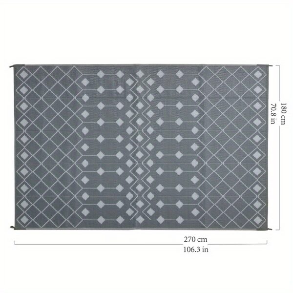 [Reversible Outdoor Mat] 1pc Reversible Polypropylene Outdoor Mat | Foldable, Double-Sided, Lightweight, Portable, Easy to Clean, for RVs, Patios, Camping, Backyard, Picnics, Spring/Summer - Image 11