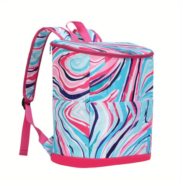 [Insulated Cooler Backpack] DANCURKEY Insulated Cooler Backpack | Large Capacity, Lightweight Nylon Thermal Bag for Outdoor Camping, Picnic, Fishing, and Beach Trips, Mixed Patterns, Non-Food Contact, Women's - Image 5