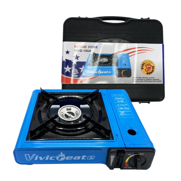 [Portable Stove] Portable Butane Stove | Vivicreate Compact Outdoor Cooking Burner with Powder-Coated Steel Finish, Easy-to-Carry Handle & Adjustable Knobs, Durable Cooking Surface, for Camping, BBQ & Korean Cooking - Image 3