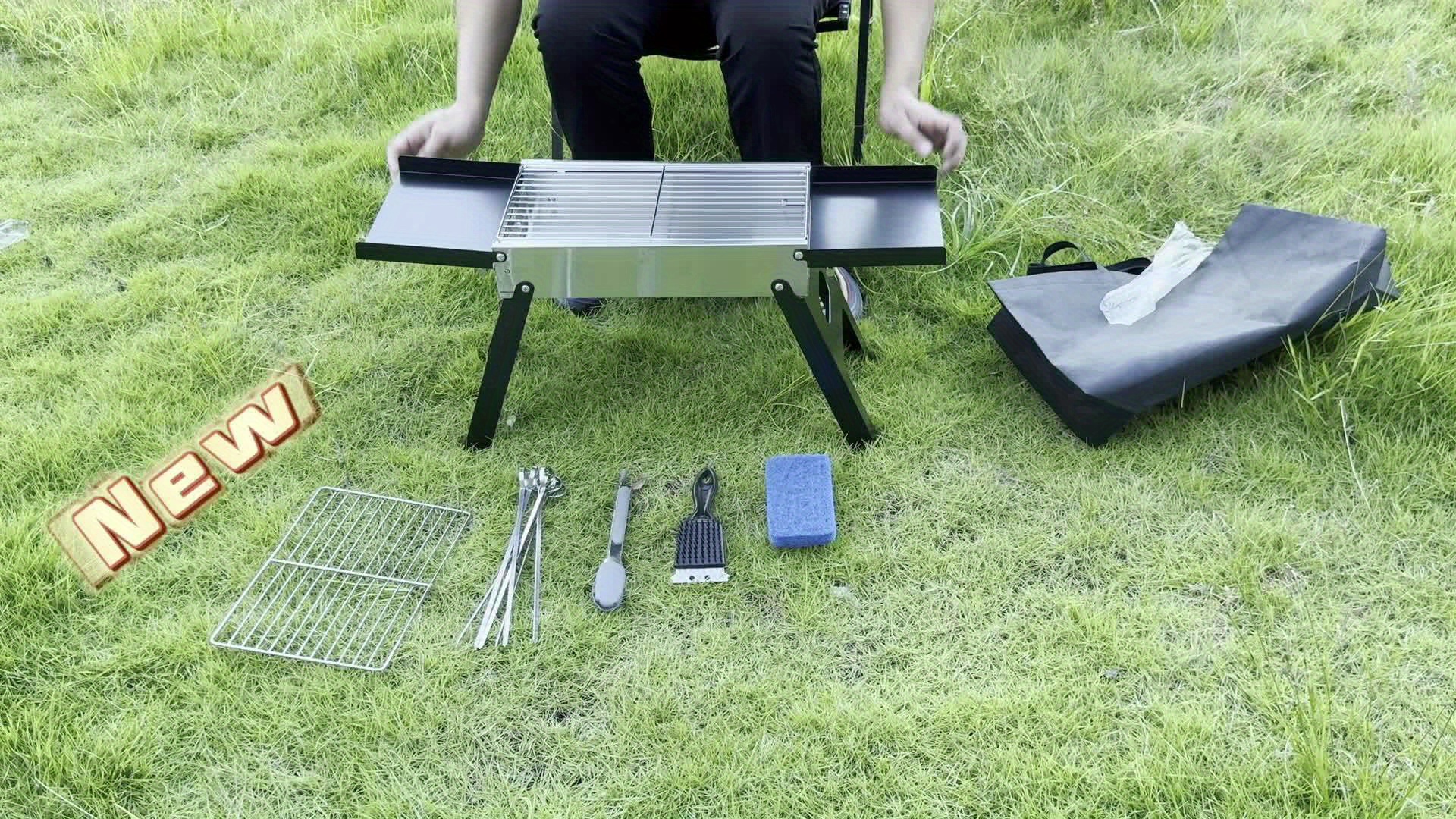 This Portable Charcoal Barbecue Grill Features a Convenient Retractable Design for Easy Transport. It Measures 17.51 Inches by 9 Inches When Stored And Expands to 28.34 Inches by 9 Inches When Set Up, Stretching to 40.74 Inches by 9.05 Inches. It Comes with Barbecue Tools And Makes a Great Gift for Men. - Image 8