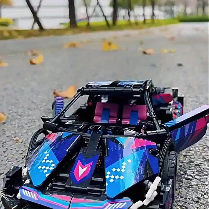 Powered, Colorful Building Block Model Set with Toy Sports Car Assembly, Adult Collectible Car Model, ABS Material, Suitable for Family/Friends, Birthday Holiday Gift - Image 9