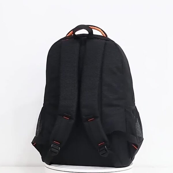 [Black Nylon Travel Backpack] Durable Large Capacity Black Nylon Backpack - Adjustable Straps, Multiple Compartments, and Tassel Detail for College, High School, Travel, and Everyday Use - Image 10