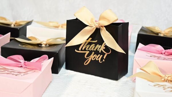 50pcs Elegant Blue "Thank You" Gift Bags with Ribbons - Ideal for Weddings, Celebrations, Birthdays, and More - Versatile Occasion Paper Gifts, Thank You Gifts|Ribbons Decor|Sturdy Handles, Thank You Gifts for Weddings - Image 9