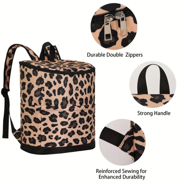 [Insulated Cooler Backpack] DANCURKEY Insulated Cooler Backpack | Large Capacity, Lightweight Nylon Thermal Bag for Outdoor Camping, Picnic, Fishing, and Beach Trips, Mixed Patterns, Non-Food Contact, Women's - Image 2