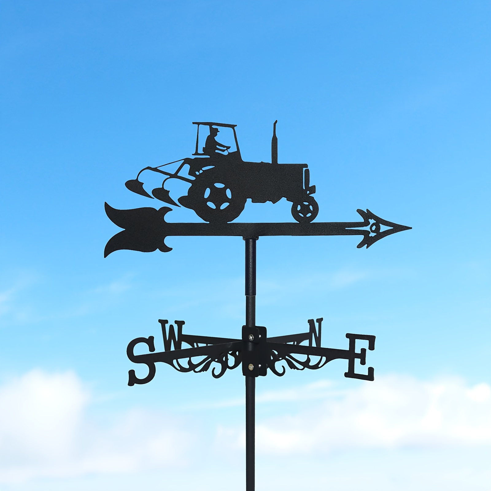 New Metal Tractor Weathervane, Standing Decorative Roof Weathervane for Garden and Courtyard Decoration, Used for Roof Garden, Garden Shed, Home, Fence Post, Greenhouse, Barn or S-hed Weathervane - Image 4