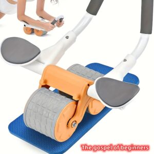 1pc Automatic Rebound Abdominal Exercise Roller With Elbow Support, Abdominal And Core Strength, Basic Exercise Equipment For Home Gym With Kneepad Foam Pad