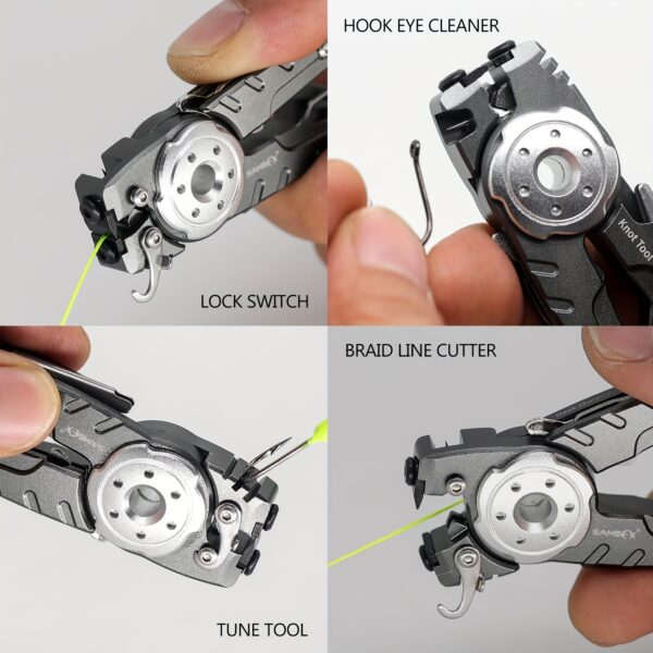 [Portable Pliers] SAMSFX 1pc Multifunctional Mini Pliers | Portable Aluminum Alloy Lure Pliers, Fishing Line Cutter with Retractors, Line Tying Tool - Image 7
