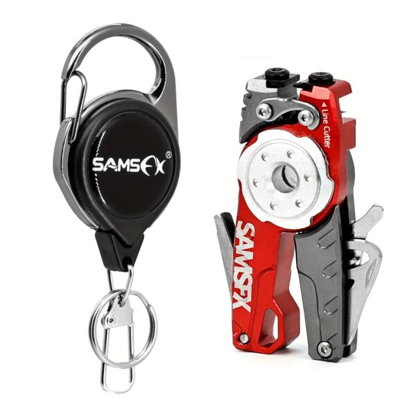 [Portable Pliers] SAMSFX 1pc Multifunctional Mini Pliers | Portable Aluminum Alloy Lure Pliers, Fishing Line Cutter with Retractors, Line Tying Tool - Image 12