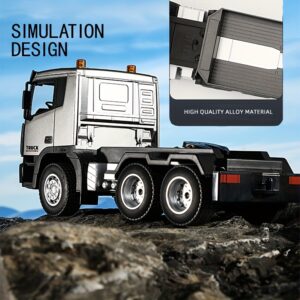 1pc Electric Remote Control Construction Truck Toy, 9-Channel Alloy Transport Vehicle, 1:24 Scale Dump Truck with Lights, ABS Material, USB Charging, 2.4GHz Wireless, Rechargeable 18650 Lithium Battery, with Ideal for Birthday & Holiday Gifts