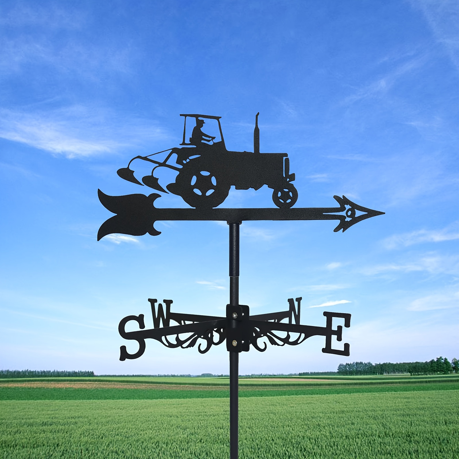 New Metal Tractor Weathervane, Standing Decorative Roof Weathervane for Garden and Courtyard Decoration, Used for Roof Garden, Garden Shed, Home, Fence Post, Greenhouse, Barn or S-hed Weathervane