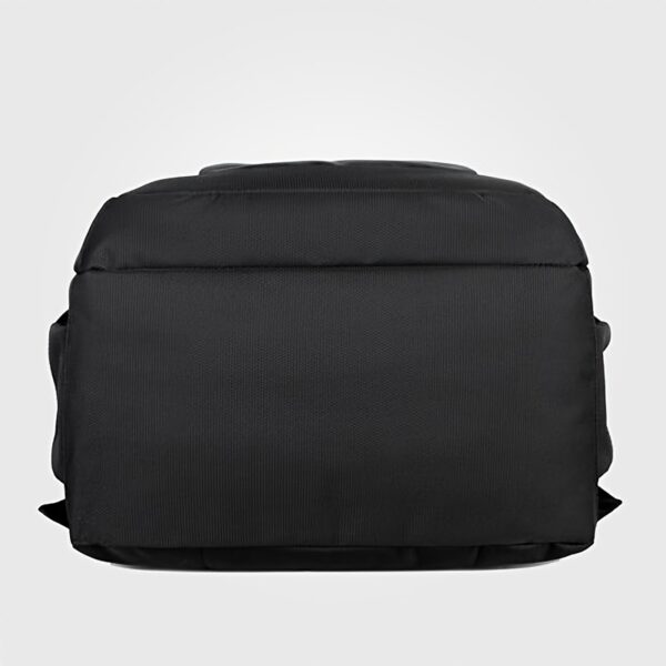 [Lightweight Backpack] Lightweight Canvas Men's Backpack | Large Capacity, Adjustable Straps, Multiple Compartments for School, Travel & Work, Black with White Stitching, Casual Daypack, Travel Backpack, Modern Backpack, Durable Stitching, Secure Zipper Closure - Image 8