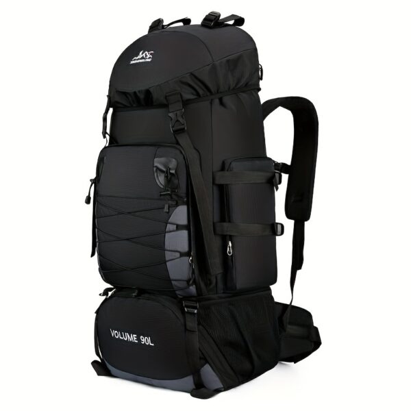 [Durable Hiking Backpack] Durable 90L Large Capacity Hiking Backpack | Multi-Compartment Design for Outdoor Trekking, Camping & Travel, with Adjustable Straps, Laptop Sleeve, and Front Zipper Closure, Hiking Gear - Image 4
