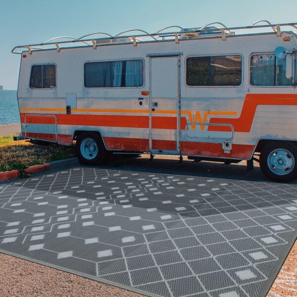 [Reversible Outdoor Mat] 1pc Reversible Polypropylene Outdoor Mat | Foldable, Double-Sided, Lightweight, Portable, Easy to Clean, for RVs, Patios, Camping, Backyard, Picnics, Spring/Summer - Image 2