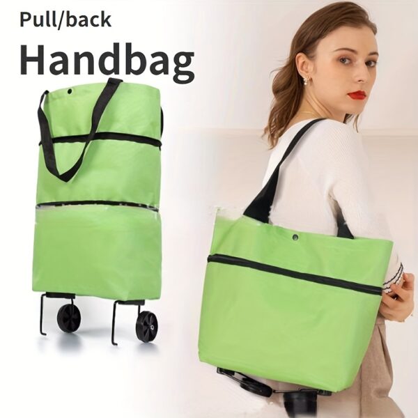 Portable Net Red Buying Bag Small Trolley Trailer Shopping Cart with Wheels Foldable Lightweight Express Home Take Bag
