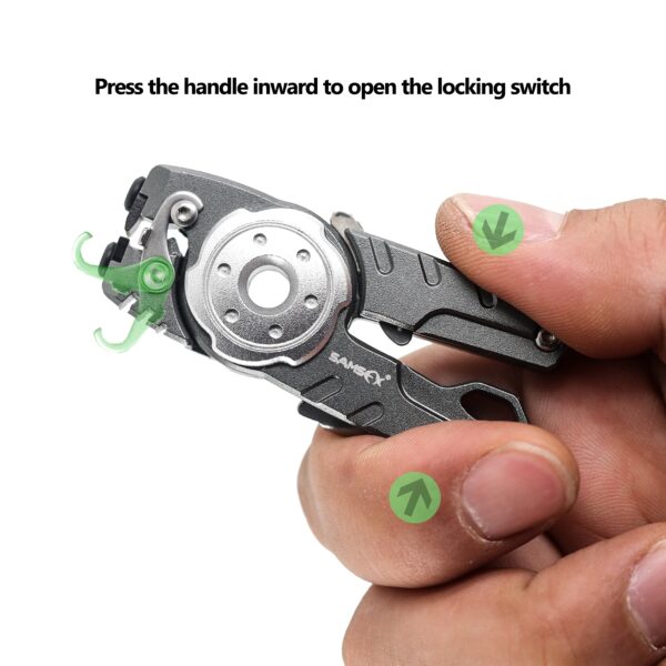 [Portable Pliers] SAMSFX 1pc Multifunctional Mini Pliers | Portable Aluminum Alloy Lure Pliers, Fishing Line Cutter with Retractors, Line Tying Tool - Image 9