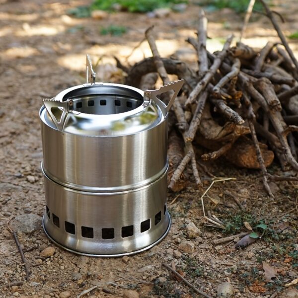 A Mini Portable Camping Stove for Outdoor Adventures: Compact, Made of Stainless Steel, And Designed for Burning Wood - Perfect for Your Next Adventure! - Image 6