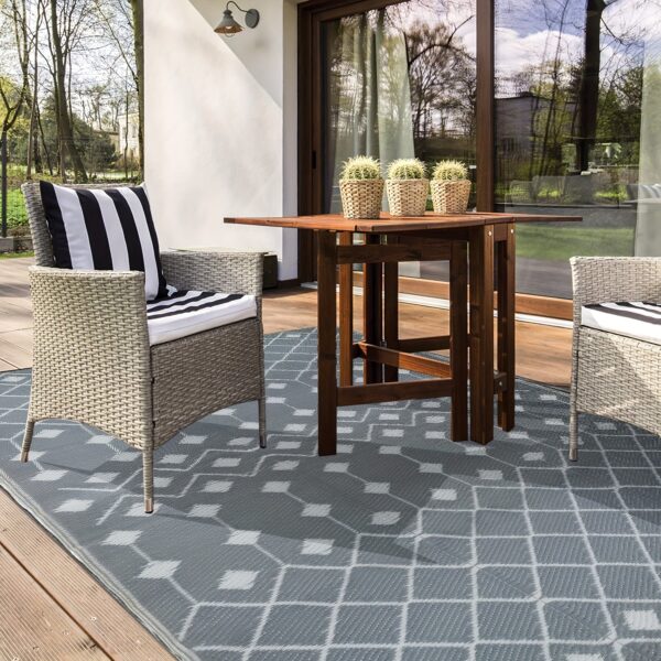 [Reversible Outdoor Mat] 1pc Reversible Polypropylene Outdoor Mat | Foldable, Double-Sided, Lightweight, Portable, Easy to Clean, for RVs, Patios, Camping, Backyard, Picnics, Spring/Summer - Image 8