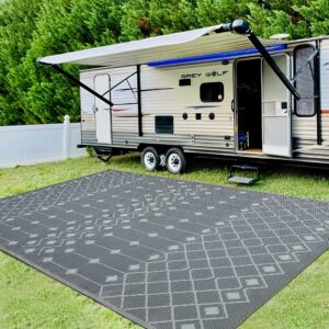 [Reversible Outdoor Mat] 1pc Reversible Polypropylene Outdoor Mat | Foldable, Double-Sided, Lightweight, Portable, Easy to Clean, for RVs, Patios, Camping, Backyard, Picnics, Spring/Summer