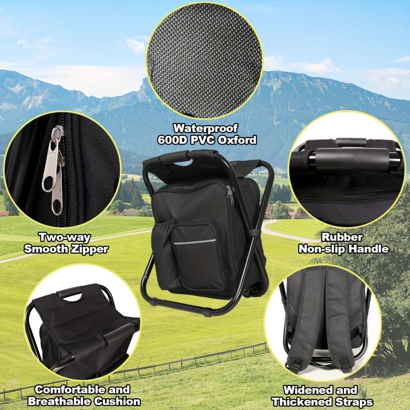 Portable Fishing Backpack Chair - Waterproof Outdoor Sports Bag for Camping, Hunting, Climbing - Perfect Gift for Father's Day, Birthday, Christmas - Image 8