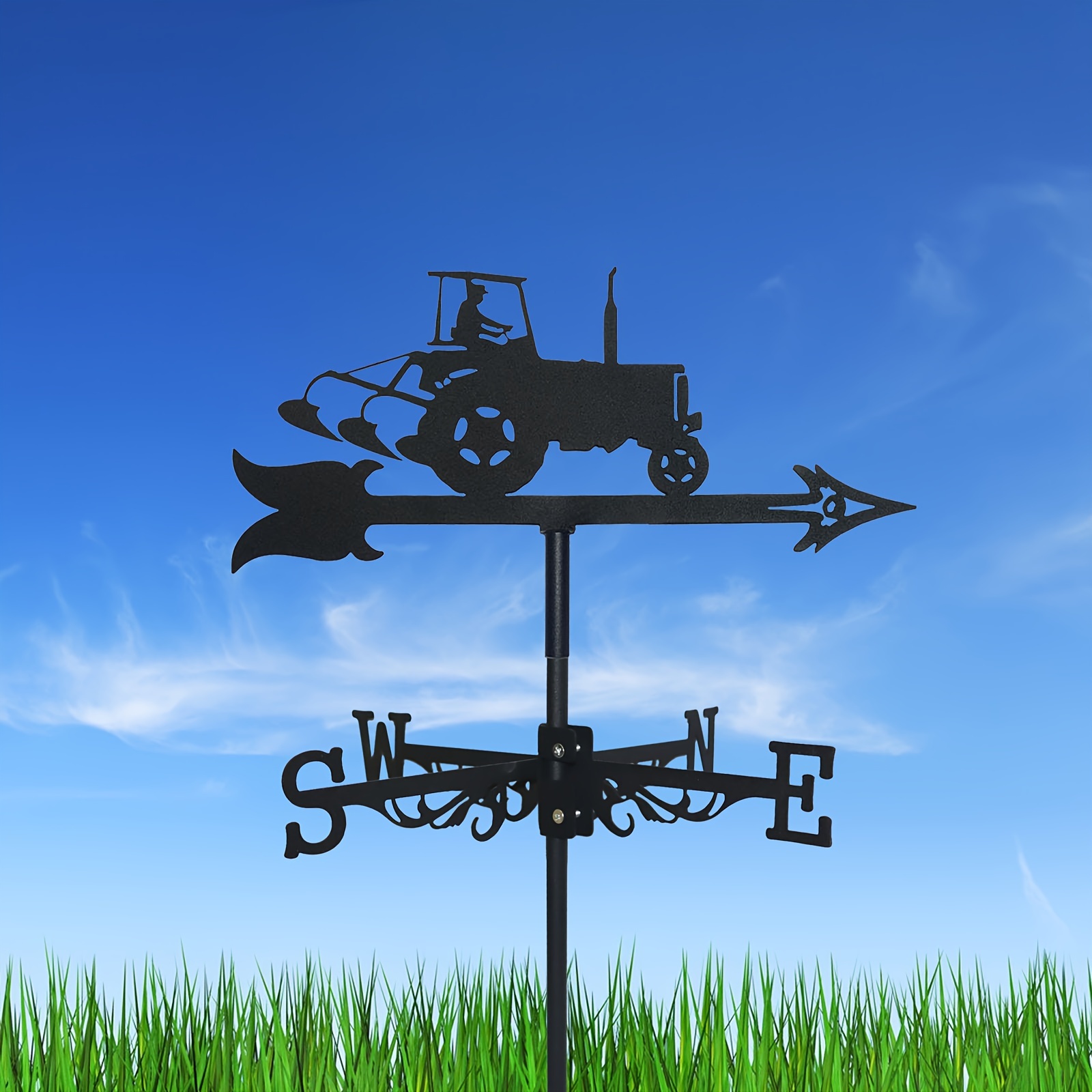 New Metal Tractor Weathervane, Standing Decorative Roof Weathervane for Garden and Courtyard Decoration, Used for Roof Garden, Garden Shed, Home, Fence Post, Greenhouse, Barn or S-hed Weathervane - Image 2