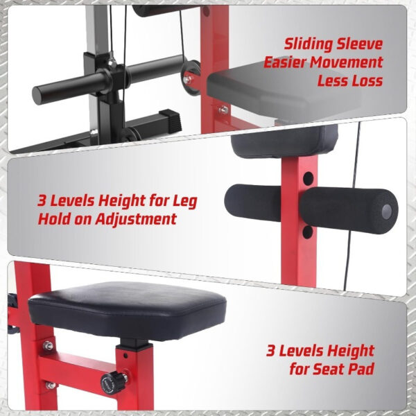 MERXENG All-in-One Cable Machine with Adjustable Leg Support - Stainless Steel, High & Low Pulley System for Full Body Workout, Home Gym Training Equipment - Image 5