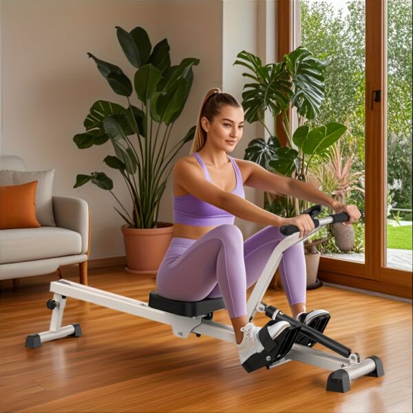 [Magnetic Rowing Machine] SRIFY Heavy-Duty Full-Body Magnetic Rowing Machine - Silent Glide Technology, Comfortable Padding, Foldable Frame - 350LBS Weight Capacity For Home Gym Workouts, Compact Design, Full-Body Training, No Battery - Image 9