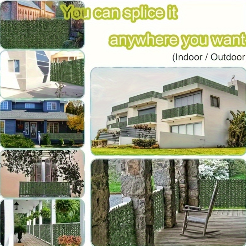 118.11inch x 39.37inch Expandable Artificial Evergreen Ivy Privacy Fence Screen - UV-Protected, Waterproof Plastic Vine Leaf Panel for Outdoor Garden, Patio, Courtyard Decor - Versatile Green Wall Hedge Cover, Fence Decor - Image 9