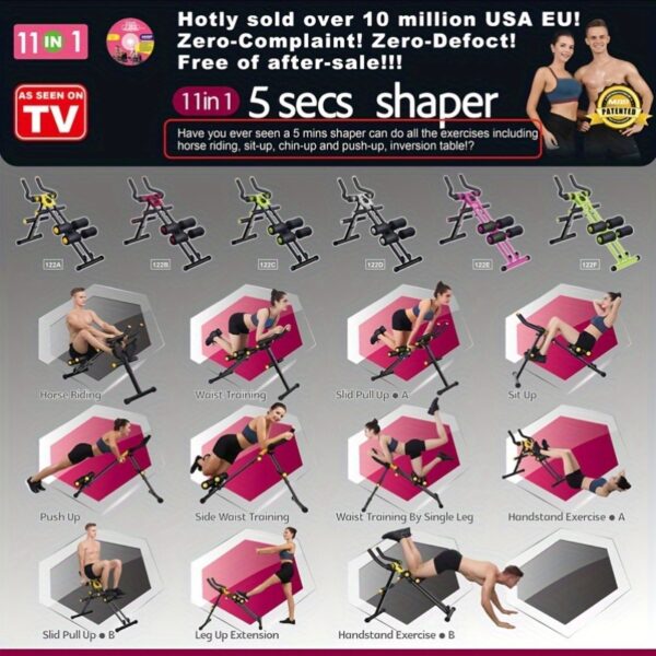 [Ab Trainer] Height Adjustable Ab Machine | Foldable Ab Workout Equipment For Home Gym, Ab Trainer Exercise Equipment For Abdominal Exercise And Strength Training - Image 7