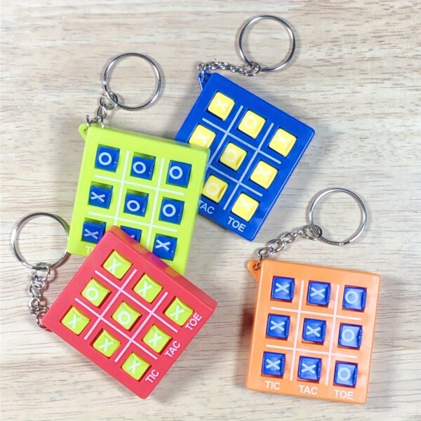 [Mini Tic Tac Toe] 12pcs Mini Tic Tac Toe Games with Keychain - Perfect for Birthday Party Favors and Gift Bag Filler - Uncharged, Blue Red Orange Green, Made of Plastic with Plastic Inlay - Image 6