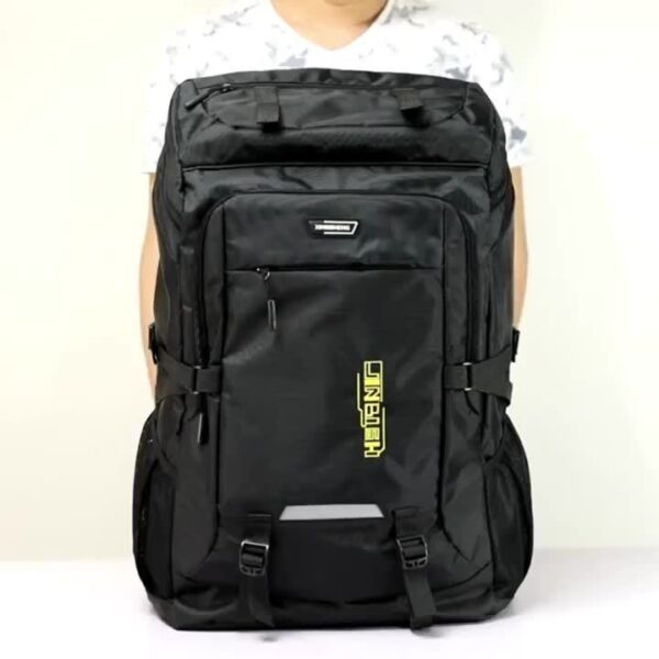 YOBENKI Large Capacity Travel Backpack with Laptop Compartment, Adjustable Shoulder Straps, Lightweight Polyester Lining for Hiking, Camping, Business & Daily Use - Black, Backpack for Travel, Camping Gear, Sleek Design, Secure Zipper Closure - Image 18