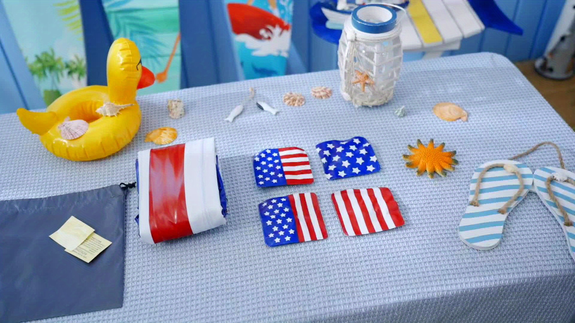 Pool Cornhole Inflatable Bean Bag Toss Game 2 Sets, Independence Day Swimming Pool Game for Teens, Adults and Family, American Flag Theme Water Floating Cornhole Toy with 8 Bean Bags for Party Packs - Image 6