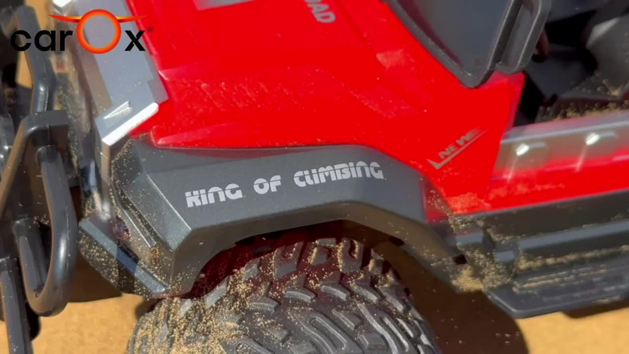 Remote Control Car For Kids-1:16Remote Control Truck With Headlight And Storage Case-80mins Playtime RC Truck For All Terrain-Red Remote Control Car Toy For Boys Girls Kids - Image 9