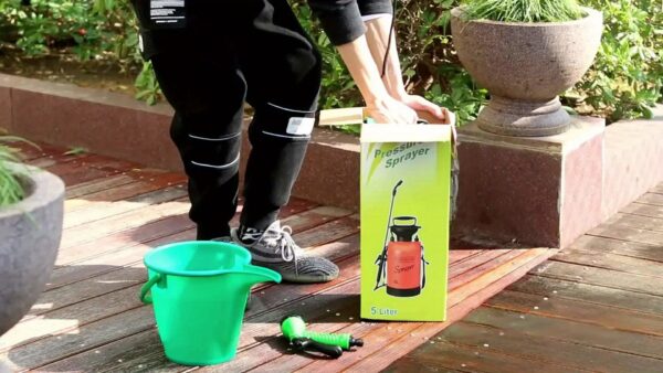 [Portable Sprayer] SPRAVER 1.3/2 Gallon High-Pressure Sprayer | Portable Camping Shower with 7 Spray Modes, Removable Hose & Shower Head - Ideal for Outdoor Travel, Hiking, and Pet Bathing - Orange Plastic Design - Image 13