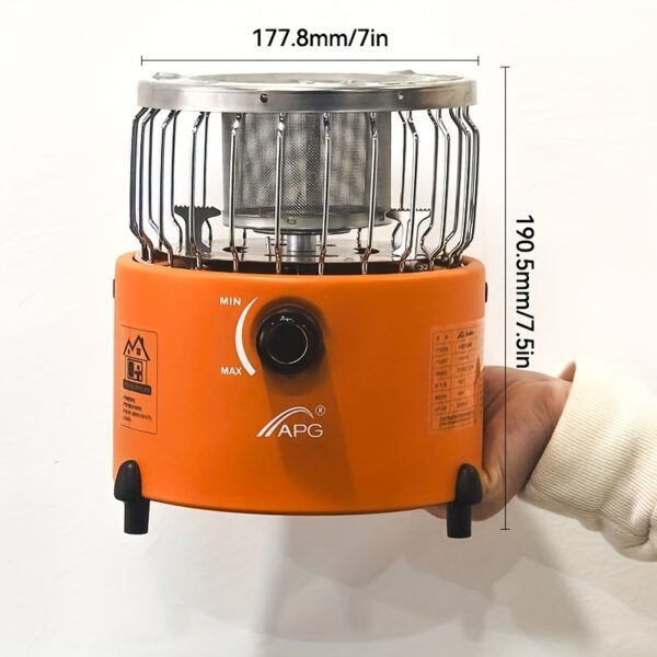 [1pc Portable Propane Heater] 1pc Portable 9000 BTU Propane Heater & Stove Combo | Stainless Steel with Powder Coated Finish, Foldable Legs | For Camping, Hiking, Picnics & Winter Heating, Indoor/Outdoor Use, No Electricity Needed, Compact Design, Durable Construction - Image 6