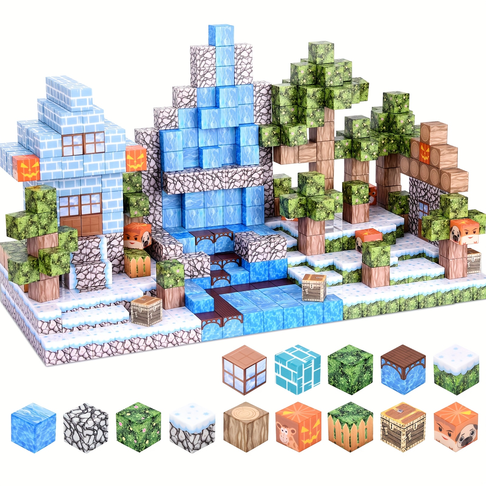 100pcs Magnetic Blocks, STEM Montessori Sensory Toys For Toddlers Kids, Construction Building Toy Christmas Birthday Gifts For Boys Girls Aged 3-5 6-8 8-12