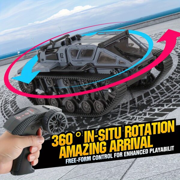 Full-Proportional Remote Control Tank RC Tracked Car Powerful Offroad For All Terrains With Led Lights And Alloy Door Open Model Military War Car Vehicle Gift For Kids With 2 Batteries - Image 9