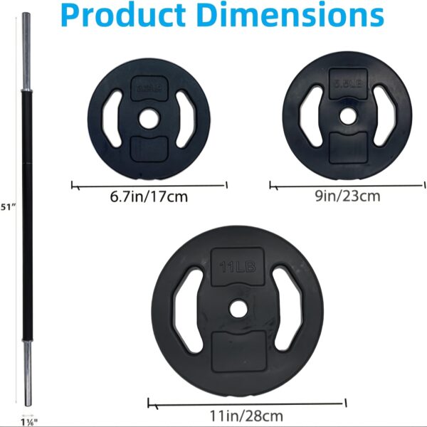 [Adjustable Barbell Weight Set] Multi-Color Adjustable Barbell Weight Set, PU Material - Ideal for Home and Gym Workouts, Gym Accessories, Free Weights - Image 8