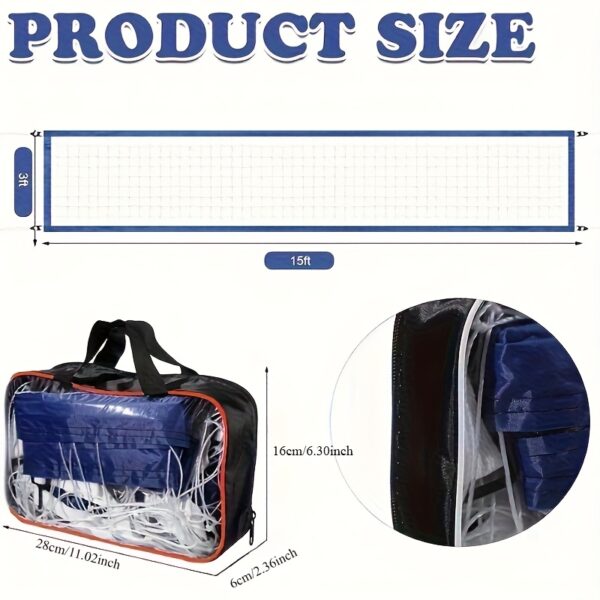 Durable Oversized PE Pool Volleyball Net - Sturdy Stable Design for Family Beach & Backyard Games, Includes Storage Bag, Water Sports Accessories, Volleyball Accessories - Image 3