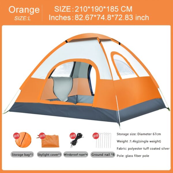 [Luxury Camping Tent] ALPACA OUTDOORS 4-Person Luxury All-Season Family Camping Tent | 2 Doors & 2 Windows, Durable O-Shaped Shape, 1 Sun Shelter, Portable Shelter for Outdoor Adventures - Image 3