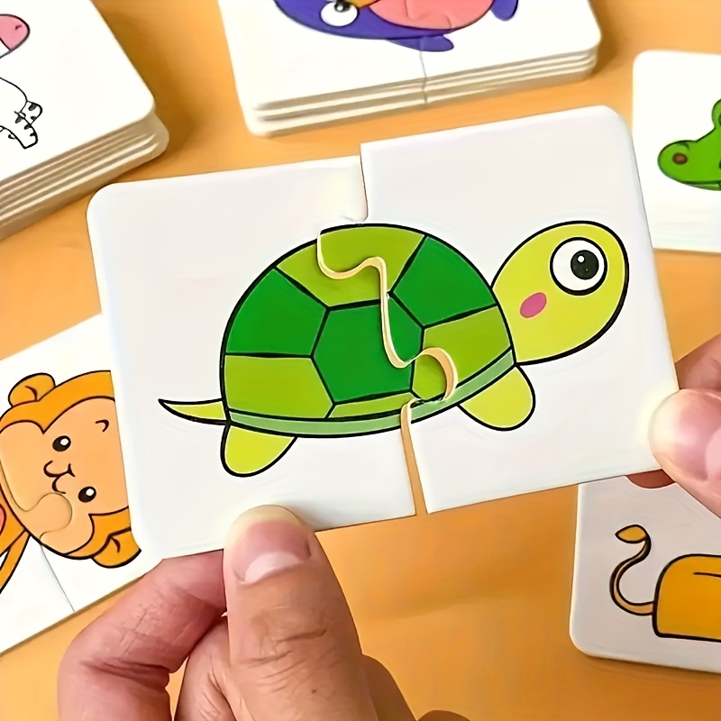 Suitable for Children's 16-Pattern 32pcs Animal and Fruit Themed Matching Puzzle Cards, Educational Cognitive Development Toy Set, Suitable for Toddler Learning, Perfect for Birthday Parties, Baby Showers, and Holiday Gifts, Ages 0-3 - Image 8